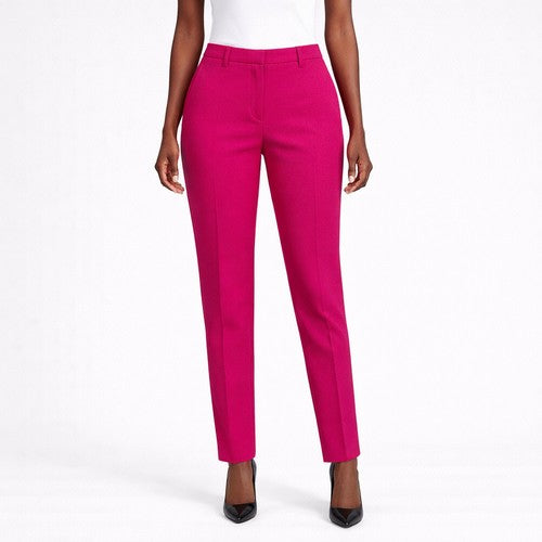 Incity Slim Fit Tailored Pants in Fuchsia
