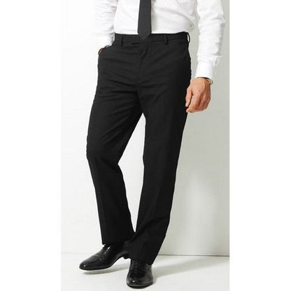 T18/4222M Marks & Spencer Regular Fit Flat Front Dress Pants in Black