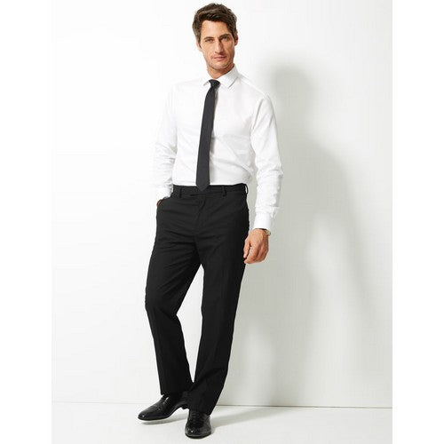 Marks & Spencer Regular Fit Flat Front Dress Pants in Black