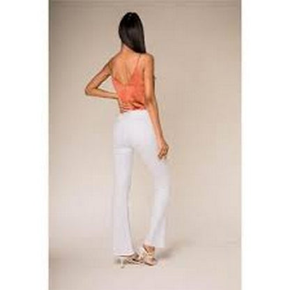 Nina Carter Bootcut Jeans Pants in White