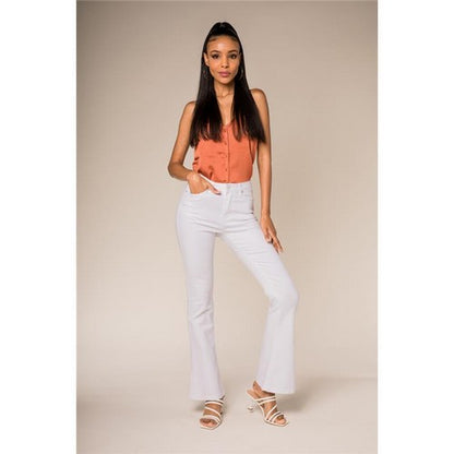 Nina Carter Bootcut Jeans Pants in White