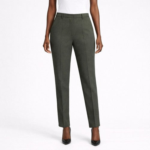 Cigarette Leg Waffle Texture Dress Pants in Olive