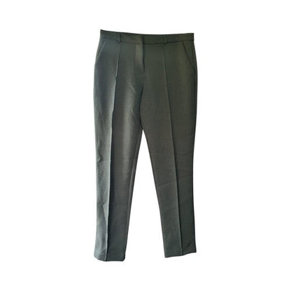Cigarette Leg Waffle Texture Dress Pants Olive