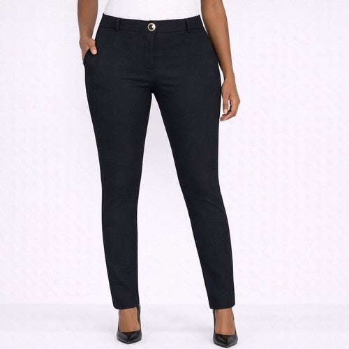 H&M Kul Clothing Slim Fit Gold Button Dress Pants in Black