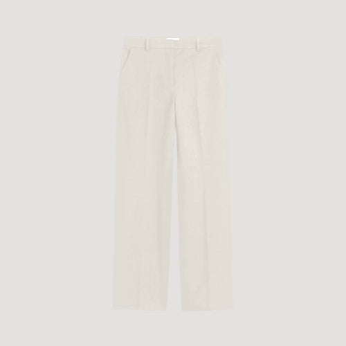 H&M Crepe Straight Leg Dress Pants in Pale Beige