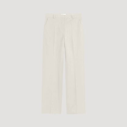 H&M Crepe Straight Leg Dress Pants in Pale Beige