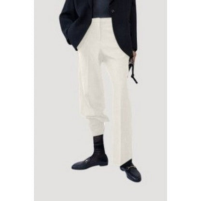 1214614004 H&M Straight Leg Dress Pants in Pale Beige