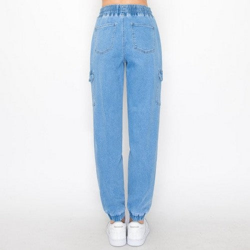 Wax Jean Cargo Jogger in Light Denim