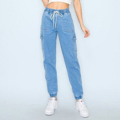 90334 Wax Jean Cargo Jogger in Light Denim