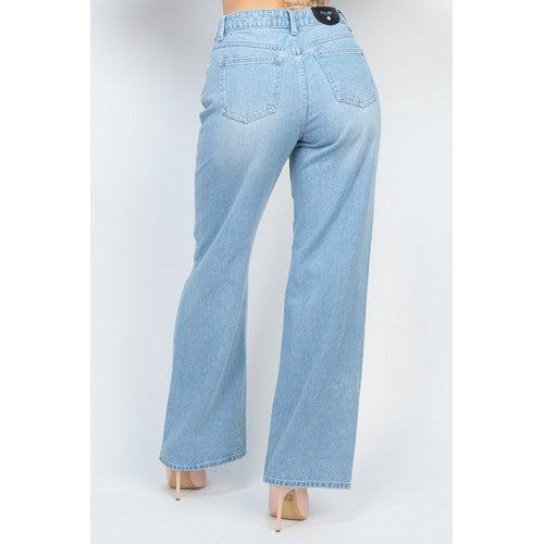 Denim BLVD Destructed Mom Jeans