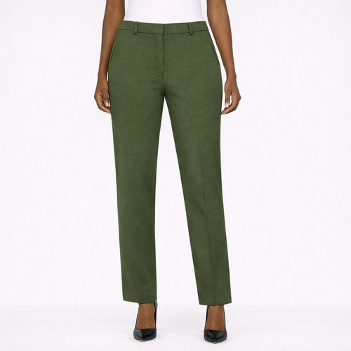 Straight Leg Heavy Jersey Dress Pant in Olive