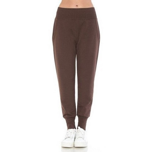 72957 French Terry High Waist Joggers in Java