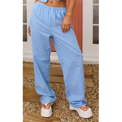 PrettyLittleThing Linen Look Split Hem Wide Leg Pants