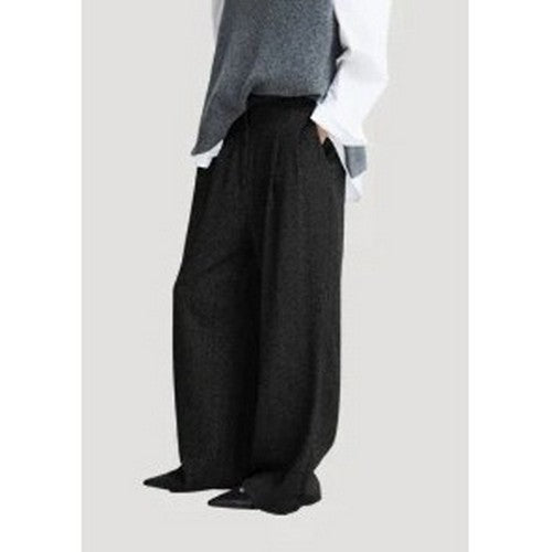 1090271001 H&M Wide Dress Pants in Black Crepe