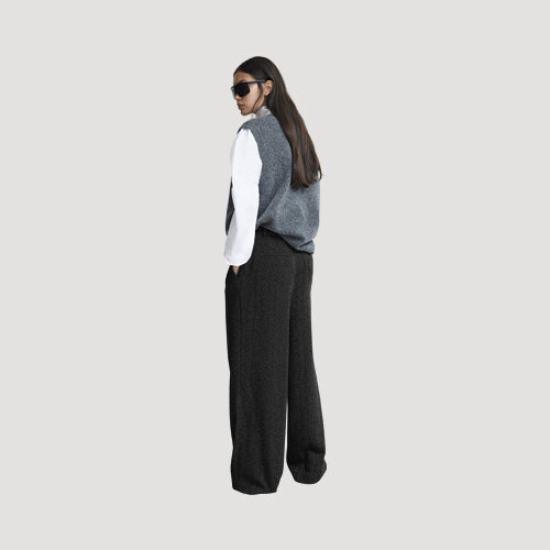 H&M Wide Leg Dress Pants in Black Crepe