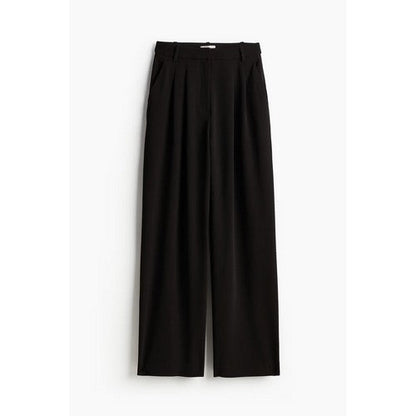 H&M Wide Leg Dress Pants in Black Crepe