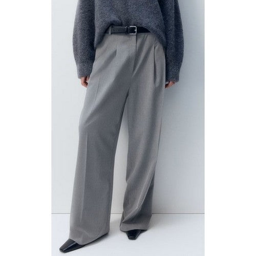 1090271048 H&M Leg Dress Pants in Light Grey Tweed