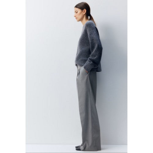H&M Wide Leg Dress Pants in Light Grey Tweed