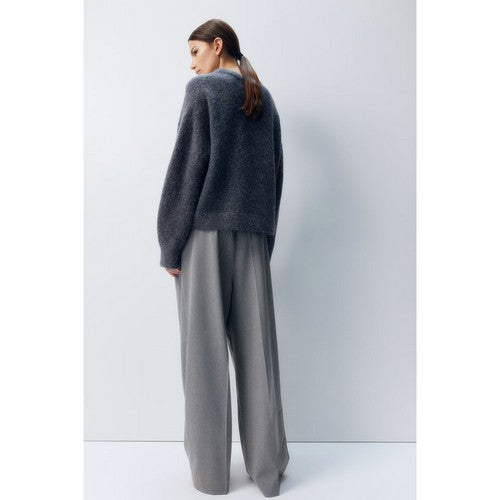 H&M Wide Leg Dress Pants in Light Grey Tweed