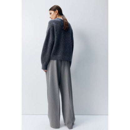 H&M Wide Leg Dress Pants in Light Grey Tweed