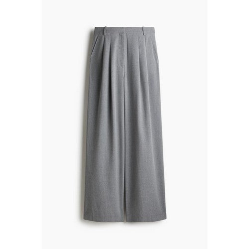 H&M Wide Leg Dress Pants in Light Grey Tweed