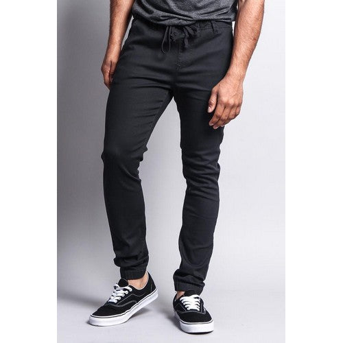 JG876-OPEN Skinny Fit Chino Joggers in Charcoal
