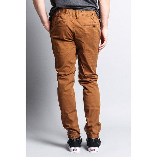 Skinny Fit Chino Joggers in Dark Wheat