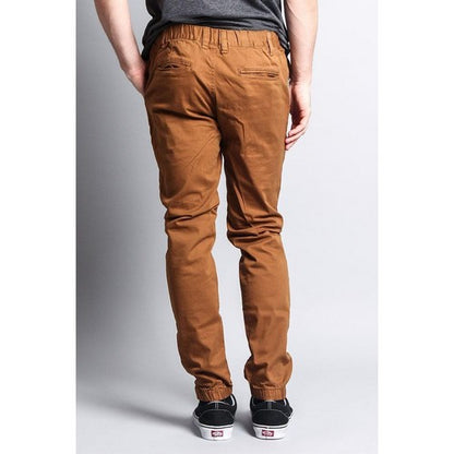 Skinny Fit Chino Joggers in Dark Wheat