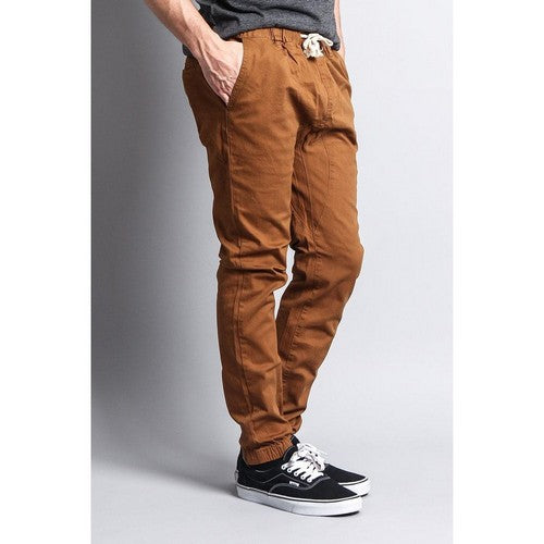 Skinny Fit Chino Joggers in Dark Wheat