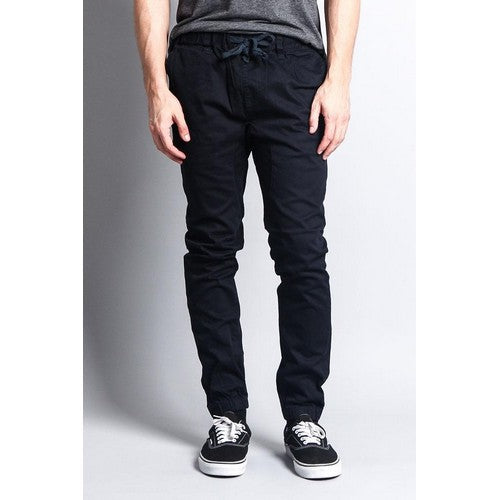 JG876-OPEN Skinny Fit Chino Joggers in Navy