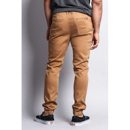 Skinny Fit Chino Joggers in Wheat