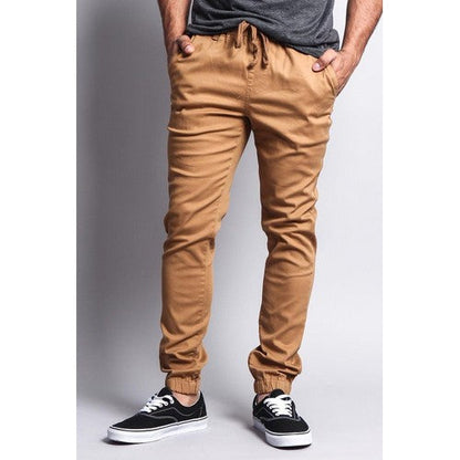 JG876-OPEN Skinny Fit Chino Joggers in Wheat
