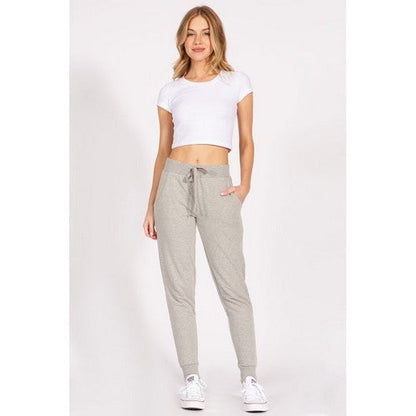 French Terry Cotton Jogger in Heather Grey