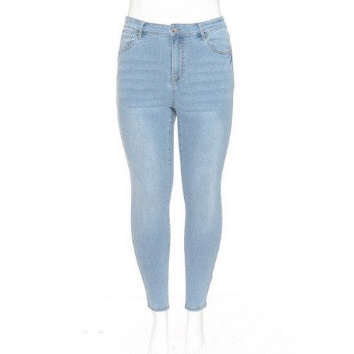 90900XL Wax Jean High Waist Skinny Jeans in Light Denim
