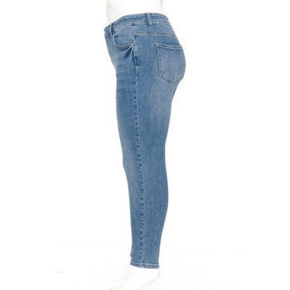 Wax Jean Plus Size High Waist Skinny Jeans in Medium Denim