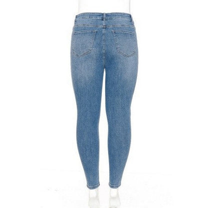Wax Jean Plus Size High Waist Skinny Jeans in Medium Denim