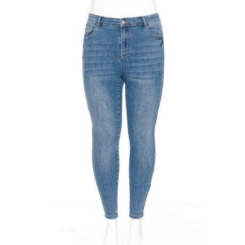 90900XL Wax Jean High Waist Skinny Jeans in Medium Denim