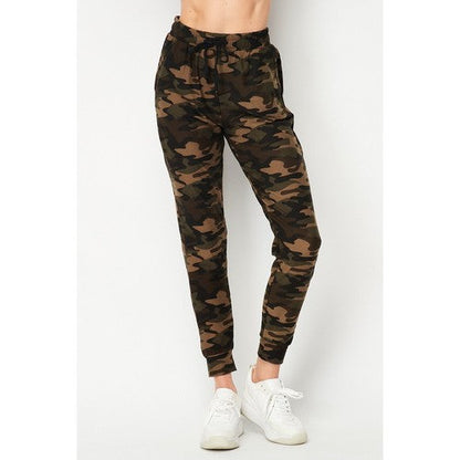 Brushed Jogger in Green Camo