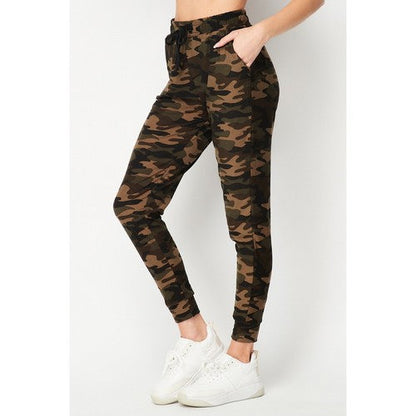 Brushed Jogger in Green Camo