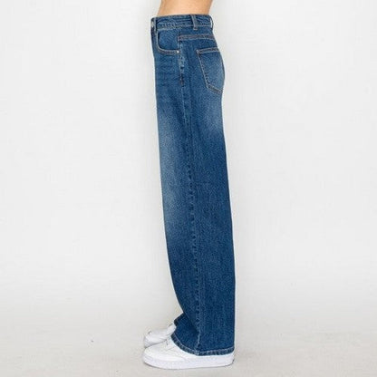 Wax Jean Basic Straight Jeans in Dark Denim
