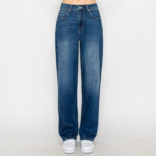 90367 Wax Jean Basic Straight Jeans in Dark Denim