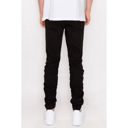 Stacked Zip Cargo Jogger in Black