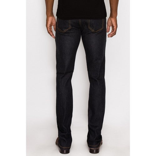 Skinny Fit Raw Jeans in Black/Timber