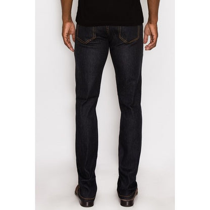 Skinny Fit Raw Jeans in Black/Timber