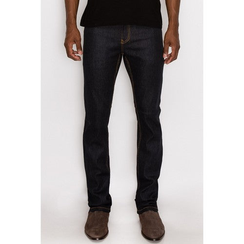 Skinny Fit Raw Jeans in Black/Timber