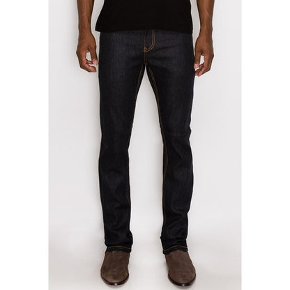 Skinny Fit Raw Jeans in Black/Timber