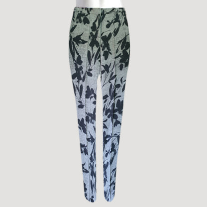 Cigarette Leg Dress Pants in Grey Floral
