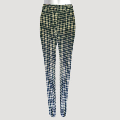 Cigarette Leg Dress Pants in Beige & Black Houndstooth
