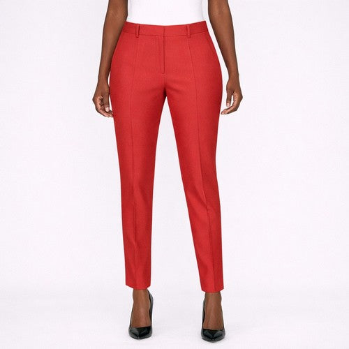 Cigarette Leg Dress Pants in Raspberry