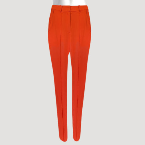 Cigarette Leg Dress Pants in Red Soft Crepe